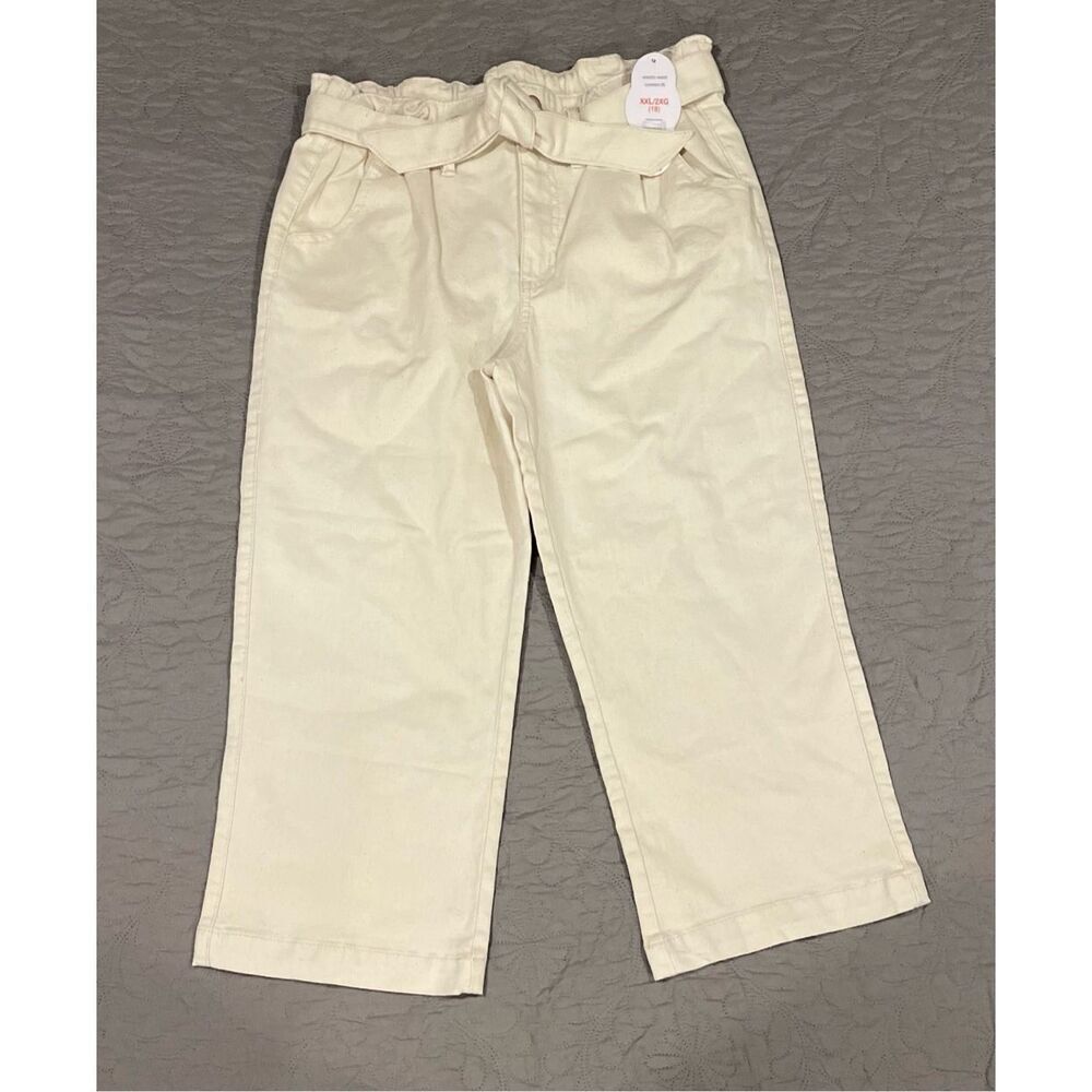 Wonder Nation Girl’s XXL 18 Khaki Capris Belt New